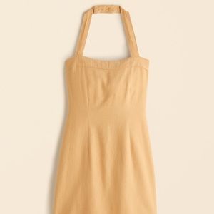 Halter Linen-Blend Mini Dress